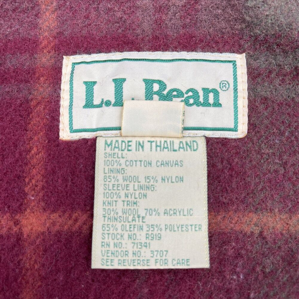 LL Bean Blanket Lined Hooded Jacket Mens Tall Large‎ Green - Picture 5 of 11